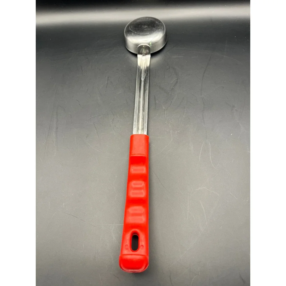 Vintage 2 OZ Ladle Red Handle Stainless Steel Kitchen Utensil‎ Serving Spoon 13